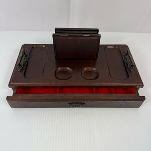 Vtg Men's Valet Gentleman's MCM Jewelry Box Lined Divided Drawer Made in Japan